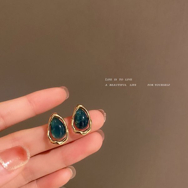 925 silver needle water drop resin small cute earrings korean design mori style vintage earrings elegant and simple eardrop, Golden
925 silver needle water drop resin small cute earrings korean design mori style vintage earrings elegant and simple eardrop, Golden