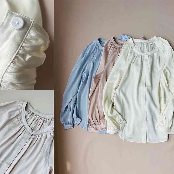 women's polos summer silk shirt with round sleeves, White 
women's polos summer silk shirt with round sleeves, White