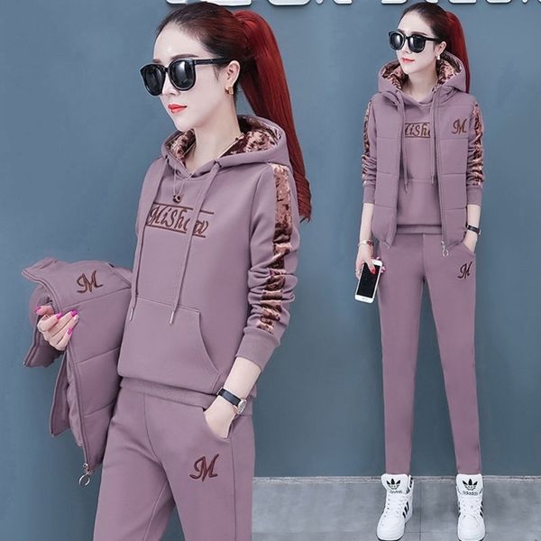 women suit tracksuit winter new fashion women suit womens tracksuits casual set with 3 piece set hoodiesvestpants casual y201128, White
women suit tracksuit winter new fashion women suit womens tracksuits casual set with 3 piece set hoodiesvestpants casual y201128, White