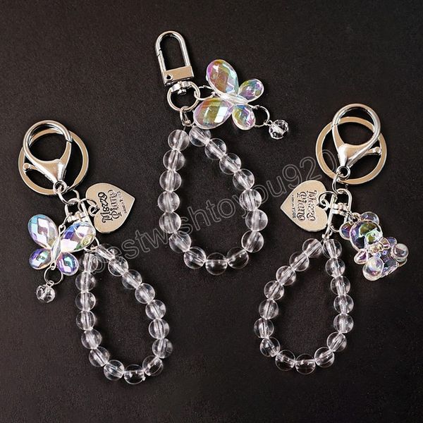 butterfly flower keychain trendy transparent bead lanyards keyring mobile phone chains for women car keys bag decor pendant, Silver
butterfly flower keychain trendy transparent bead lanyards keyring mobile phone chains for women car keys bag decor pendant, Silver