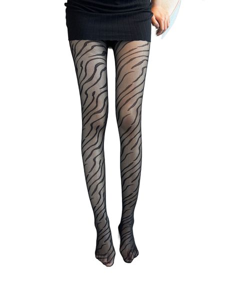 tiger striped tights n7ga#, Black;white
tiger striped tights n7ga#, Black;white
