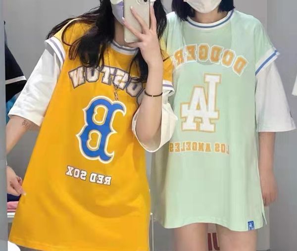 basketball t-shirts for women fake two-piece short sleeve summer letter printing casual harajuku oversized streetwear, White;black
basketball t-shirts for women fake two-piece short sleeve summer letter printing casual harajuku oversized streetwear, White;black