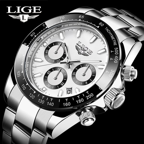 lige 2021 new mens watches quartz business waterproof watch man watches brand luxury wristwatch men chronograph reloj hombre, Silver
lige 2021 new mens watches quartz business waterproof watch man watches brand luxury wristwatch men chronograph reloj hombre, Silver