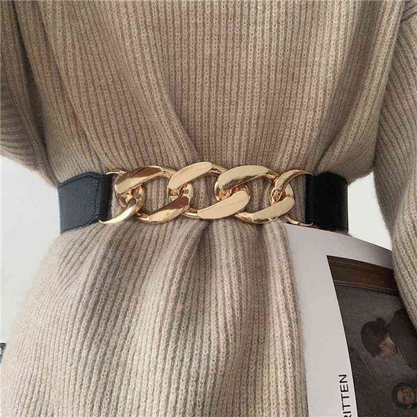 fashion chain belt elastic metal waist belts for women ladies coat dress belt waistband y220419, Black;brown
fashion chain belt elastic metal waist belts for women ladies coat dress belt waistband y220419, Black;brown