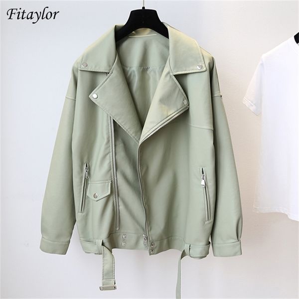 fitaylor spring women loose pu faux leather jacket with belt streetwear moto biker black coat bf style oversized outwear 210923
fitaylor spring women loose pu faux leather jacket with belt streetwear moto biker black coat bf style oversized outwear 210923