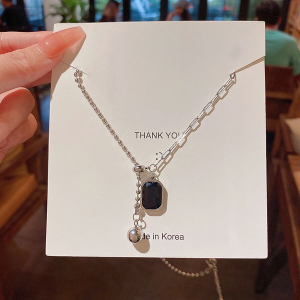 style pull type steel necklace women ins fashion versatile temperament geometric pendant collarbone chain neck, Silver
style pull type steel necklace women ins fashion versatile temperament geometric pendant collarbone chain neck, Silver