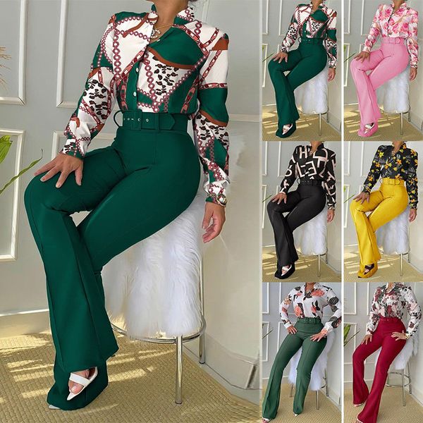 casual suit printed stand collar long sleeve shirt wide leg pants two piece set, White
casual suit printed stand collar long sleeve shirt wide leg pants two piece set, White