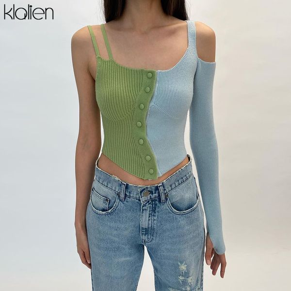 women spring summer fashion one shoulder patchwork rib knit t shirt 2022 new casual skinny stretch female street, White
women spring summer fashion one shoulder patchwork rib knit t shirt 2022 new casual skinny stretch female street, White
