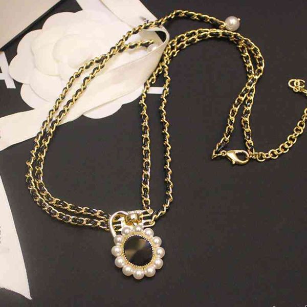 designer c necklace luxury brand chel pearl pendant necklaces women fashion gold plated leather chain accessories valentine's day gift, Black
designer c necklace luxury brand chel pearl pendant necklaces women fashion gold plated leather chain accessories valentine's day gift, Black