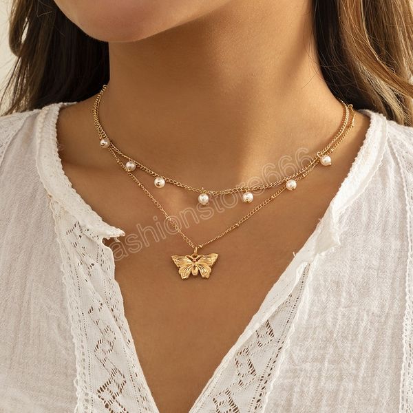 vintage cute gold metal butterfly imitation pearl pendant necklace set women simple clavicle necklaces girls wedding jewelry, Silver
vintage cute gold metal butterfly imitation pearl pendant necklace set women simple clavicle necklaces girls wedding jewelry, Silver