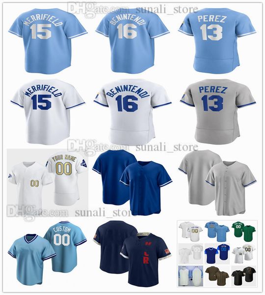 2022 baseball jerseys salvador perez 13 whit merrifield 15 andrew benintendi 16 zack greinke 23 george brett 5 bobby witt jr. 7 nicky lopez, Blue;black
2022 baseball jerseys salvador perez 13 whit merrifield 15 andrew benintendi 16 zack greinke 23 george brett 5 bobby witt jr. 7 nicky lopez, Blue;black