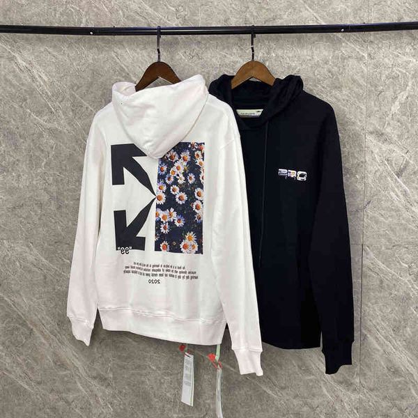 chao brand small ow off daisy arrow direct spray printing hooded men's and women's lovers' sweater, Black
chao brand small ow off daisy arrow direct spray printing hooded men's and women's lovers' sweater, Black