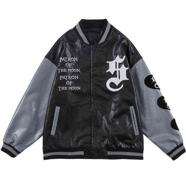streetwear hip hop jacket men up leather patchwork pigeon embroidery baseball varsity harajuku punk motorcycle fashion jacket t220728, Black;brown
streetwear hip hop jacket men up leather patchwork pigeon embroidery baseball varsity harajuku punk motorcycle fashion jacket t220728, Black;brown