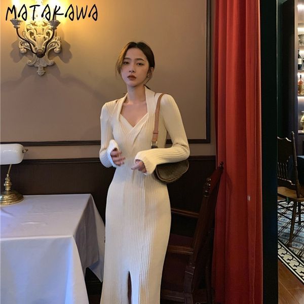 solid femme robe vneck halter neck black waist slim vestido longsleeved midi dresses for women spring 210506, Black;gray
solid femme robe vneck halter neck black waist slim vestido longsleeved midi dresses for women spring 210506, Black;gray