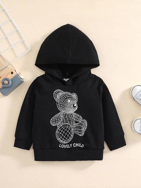 baby bear and letter graphic raglan sleeve hoodie she, Black
baby bear and letter graphic raglan sleeve hoodie she, Black
