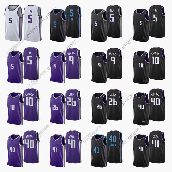 custom printed 2022 new city basketball jerseys 5 fox 40 barnes 10 sabonis 22 holmes 26 lamb 9 holiday 55 jackson 41 lyles blue white black, Black;red
custom printed 2022 new city basketball jerseys 5 fox 40 barnes 10 sabonis 22 holmes 26 lamb 9 holiday 55 jackson 41 lyles blue white black, Black;red