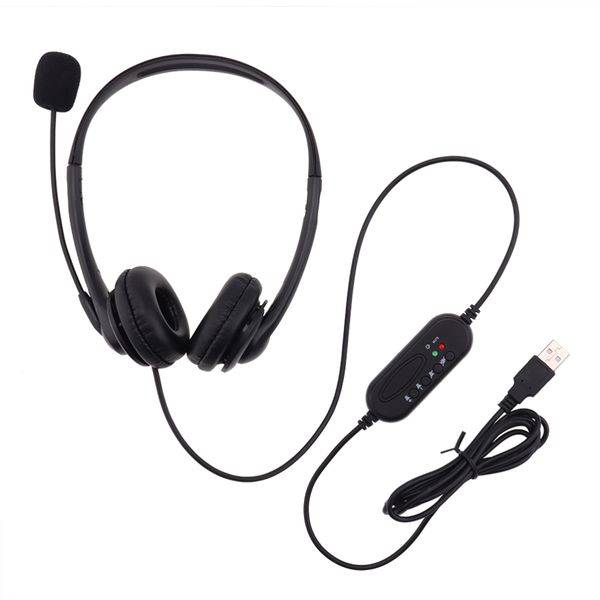 Image of USB Gaming Headset With Microphone Nosie Cancelling Computer Wired Headphones For Laptop PC School Kids Call Center