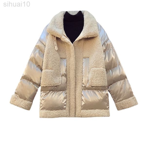 lamb wool jacket glossy winter women 2022 stand collar patchwork long sleeve loose warm lady coat trendy outwear l220730, Black
lamb wool jacket glossy winter women 2022 stand collar patchwork long sleeve loose warm lady coat trendy outwear l220730, Black