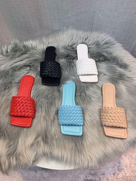 women's designer slippers solid color woven style flip flop five colors available 35-40, Black
women's designer slippers solid color woven style flip flop five colors available 35-40, Black