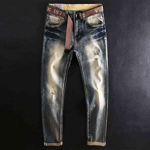 men's jeans fashionable jeans with holes men's slim fit small straight tube elastic washing buffing versatile trend fashion pants, Blue
men's jeans fashionable jeans with holes men's slim fit small straight tube elastic washing buffing versatile trend fashion pants, Blue