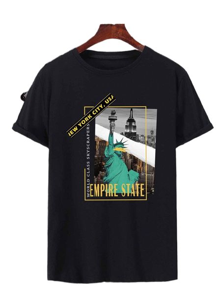 men letter & graphic tee r7tk#, White;black
men letter & graphic tee r7tk#, White;black