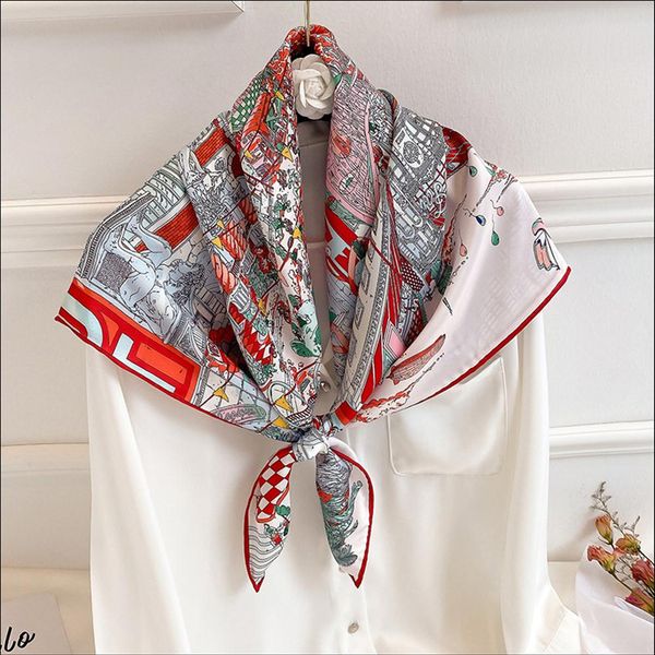 satin scarf for hair female silk hand rolled scarf 90 digital print woman neck foulard luxe headwrap2425, Blue;gray
satin scarf for hair female silk hand rolled scarf 90 digital print woman neck foulard luxe headwrap2425, Blue;gray