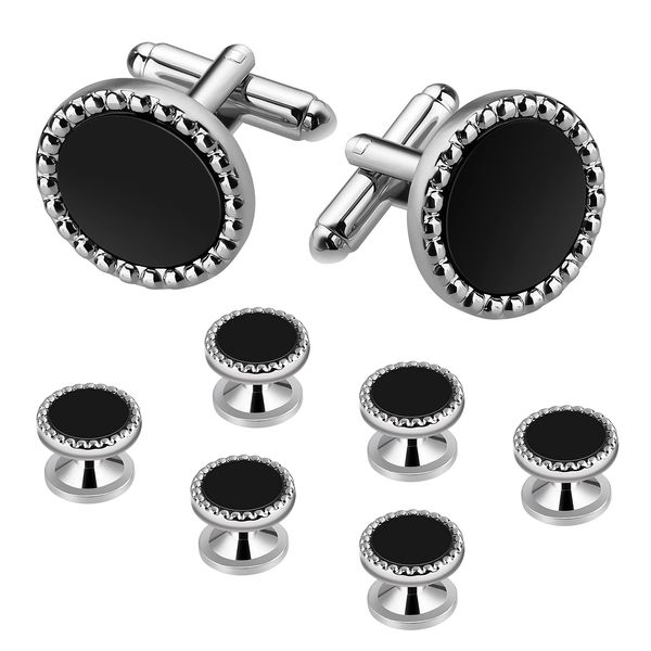 cuff links rovcufflinks and studs set for tuxedo shirts business wedding amyfz, Silver
cuff links rovcufflinks and studs set for tuxedo shirts business wedding amyfz, Silver