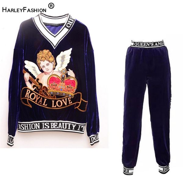 luxury design spring fall celebrity style runway embroidery pants suit loose blouse slim trouser letter velvet two pieces set lj201126, White
luxury design spring fall celebrity style runway embroidery pants suit loose blouse slim trouser letter velvet two pieces set lj201126, White