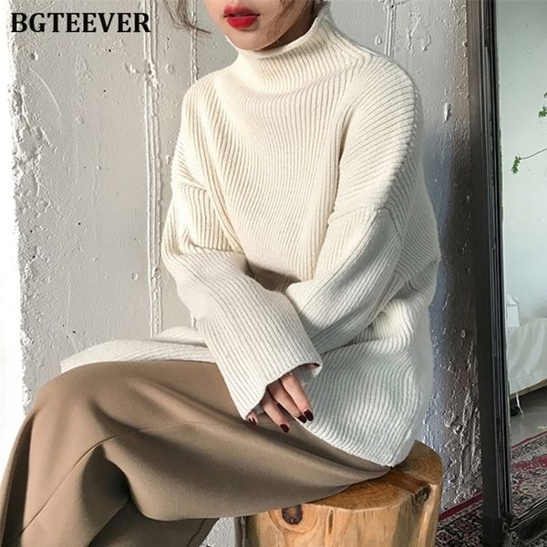 bgteever casual turtleneck thicken women jumpers long sleeve knitted winter sweater pullover female y200910, White;black
bgteever casual turtleneck thicken women jumpers long sleeve knitted winter sweater pullover female y200910, White;black