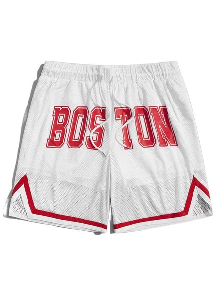 men letter graphic striped trim split hem drawstring waist shorts y2sg#, White;black
men letter graphic striped trim split hem drawstring waist shorts y2sg#, White;black