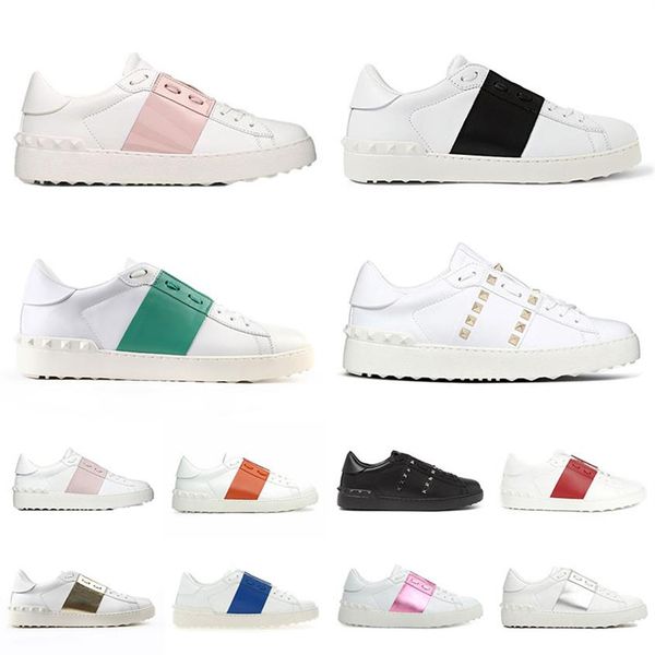 2022 low designer mens womens flats shoes fashion rivet casual sneakers authentic red black white leather bottoms man's b2420