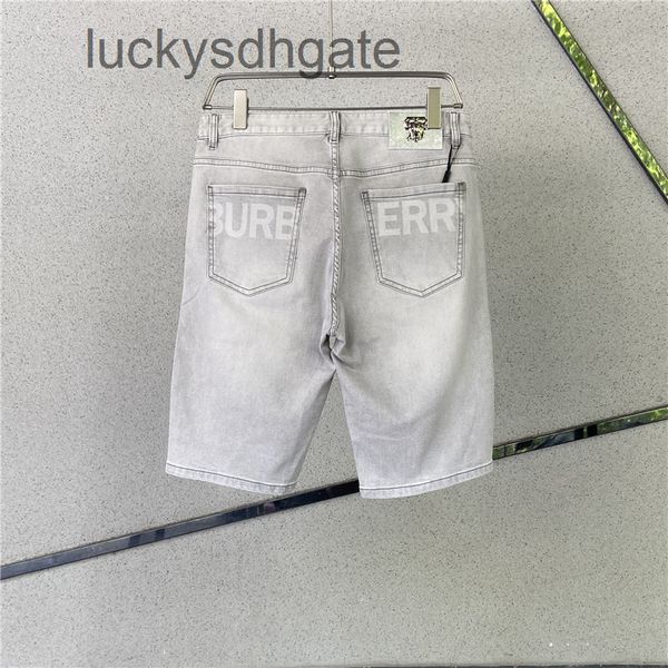 designer bb r shorts and pants 2022 european station war horse better drill denim shorts slim fit high-end fas, Blue