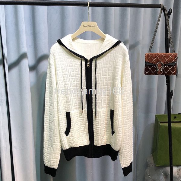 women's knits & tees early autumn color contrast letter printing sports style hooded zipper knitted cardigan women's fashion aging, White
women's knits & tees early autumn color contrast letter printing sports style hooded zipper knitted cardigan women's fashion aging, White