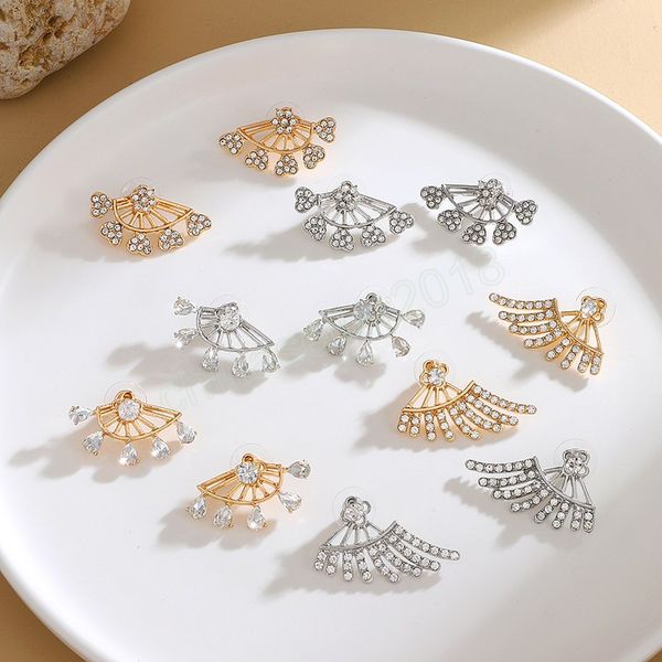 crystal front back double side stud earring for women new design gold color geometric jackets piercing jewelry earing pendientes, Golden;silver
crystal front back double side stud earring for women new design gold color geometric jackets piercing jewelry earing pendientes, Golden;silver