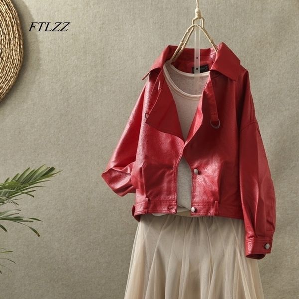 ftlzz women faux leather jacket autumn street leather coat soft loose vintage biker coat short pockets motor pu black jacket 201030
ftlzz women faux leather jacket autumn street leather coat soft loose vintage biker coat short pockets motor pu black jacket 201030