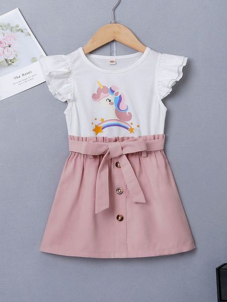 toddler girls unicorn & star print ruffle trim tee & paperbag waist belted skirt she, White
toddler girls unicorn & star print ruffle trim tee & paperbag waist belted skirt she, White