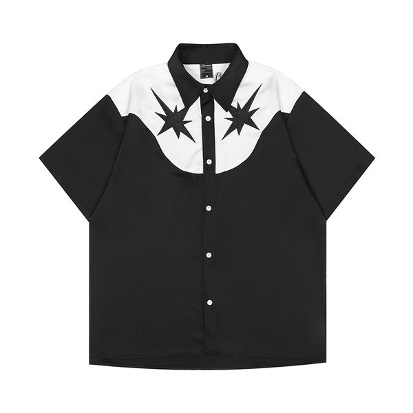 embroidery white black summer shirts for men lapel streetwear short sleeve loose hawaii shirt
embroidery white black summer shirts for men lapel streetwear short sleeve loose hawaii shirt