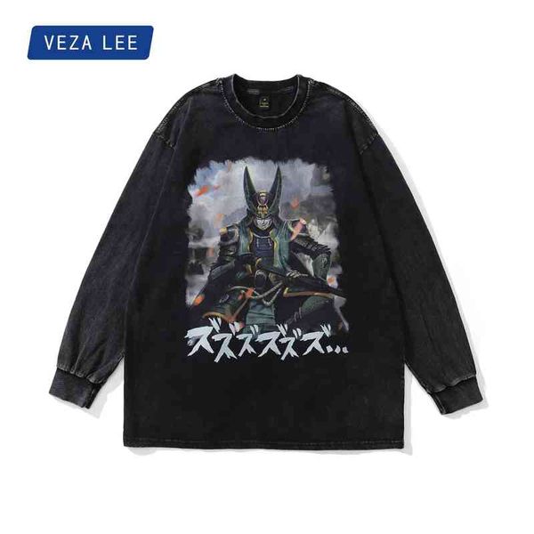 veza x tkpa men's autumn and winter lovers' wear old wash long sleeve t-shirt cartoon print round neck sweater men, Black
veza x tkpa men's autumn and winter lovers' wear old wash long sleeve t-shirt cartoon print round neck sweater men, Black