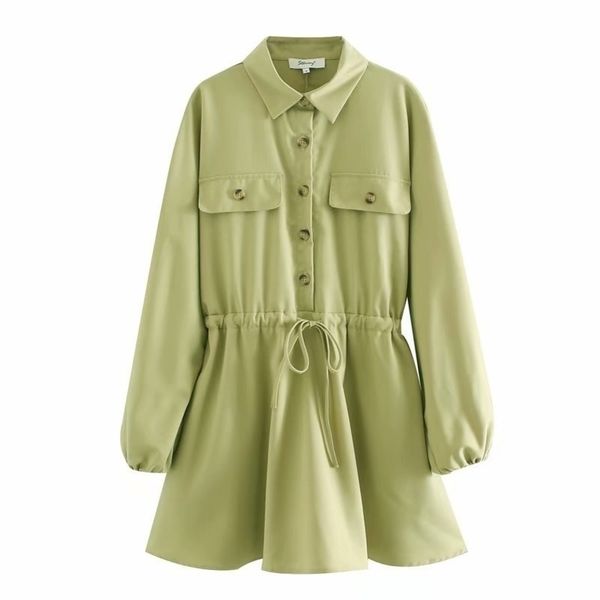 women long sleeve solid color drawstring shirtdres double pockets chic vestidos casual slim mini dresses ds3495 y200805, Black;pink
women long sleeve solid color drawstring shirtdres double pockets chic vestidos casual slim mini dresses ds3495 y200805, Black;pink