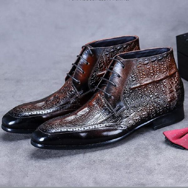 new crocodle genuine leather men's ankle boots work up motorcycle fashion western boots da056, Black
new crocodle genuine leather men's ankle boots work up motorcycle fashion western boots da056, Black