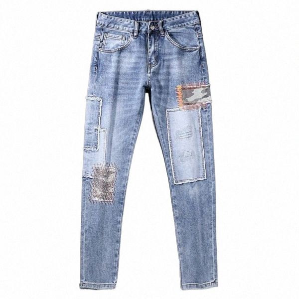 american streetwear fashion men jeans slim fit retro light blue elastic cotton ripped patches designer hip hop pants men's n4jp#
american streetwear fashion men jeans slim fit retro light blue elastic cotton ripped patches designer hip hop pants men's n4jp#