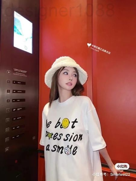 women's t-shirt designer chaopai 22 spring and summer new letter smiley face three-dimensional bear short sleeve t-shirt for men women, White 
women's t-shirt designer chaopai 22 spring and summer new letter smiley face three-dimensional bear short sleeve t-shirt for men women, White