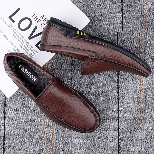 men leather shoes italian loafers flat driving shoes genuine leather male shoes luxury brand business evening dress, Black
men leather shoes italian loafers flat driving shoes genuine leather male shoes luxury brand business evening dress, Black