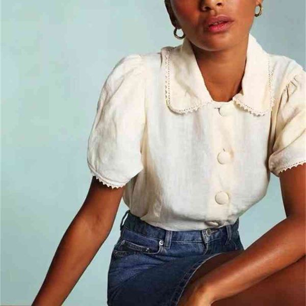 women's blouses shirts legal system ro family spring and summer style embroidery flower cute baby collar shirt, White
women's blouses shirts legal system ro family spring and summer style embroidery flower cute baby collar shirt, White