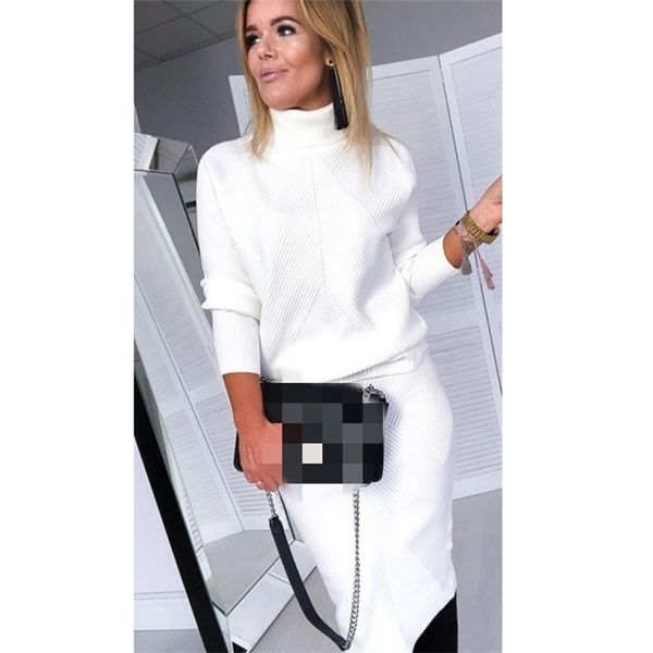 tyhur autumn women s knitting costume turtleneck solid color pullover sweater slim skirt two piece set lj201125, White
tyhur autumn women s knitting costume turtleneck solid color pullover sweater slim skirt two piece set lj201125, White