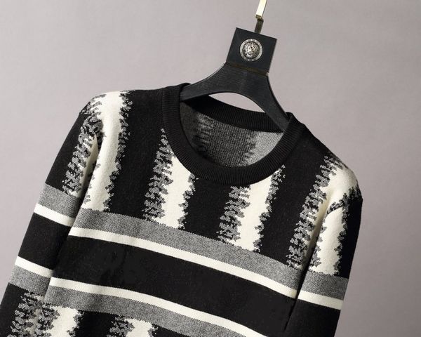 brand men's sweater black and white stripes luxury pullover double letter sweater slim-type -3xl, White;black
brand men's sweater black and white stripes luxury pullover double letter sweater slim-type -3xl, White;black