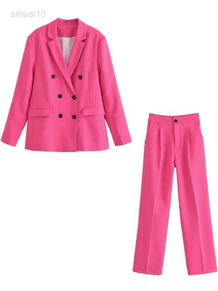 2022 spring autumn women candy blazers pants suit sets office lady double breasted jacket long pants female notched l220725, White
2022 spring autumn women candy blazers pants suit sets office lady double breasted jacket long pants female notched l220725, White