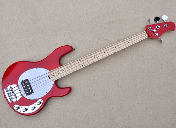 red 4 strings electric bass guitar with maple fretboard
red 4 strings electric bass guitar with maple fretboard