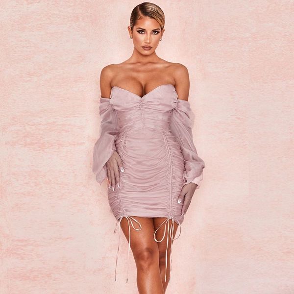 beaukey pink lantern mesh bodycon mini dress off shoulder backless dress long sleeve party club lady evening vestido 210414, Black;gray
beaukey pink lantern mesh bodycon mini dress off shoulder backless dress long sleeve party club lady evening vestido 210414, Black;gray