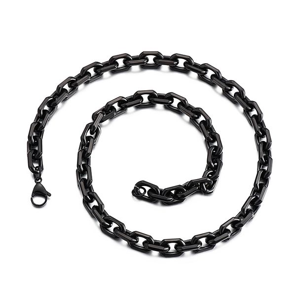 8mm 24 inch black color stainless steel oval rolo link chain necklace for mens fashion gifts jewelry, Silver
8mm 24 inch black color stainless steel oval rolo link chain necklace for mens fashion gifts jewelry, Silver